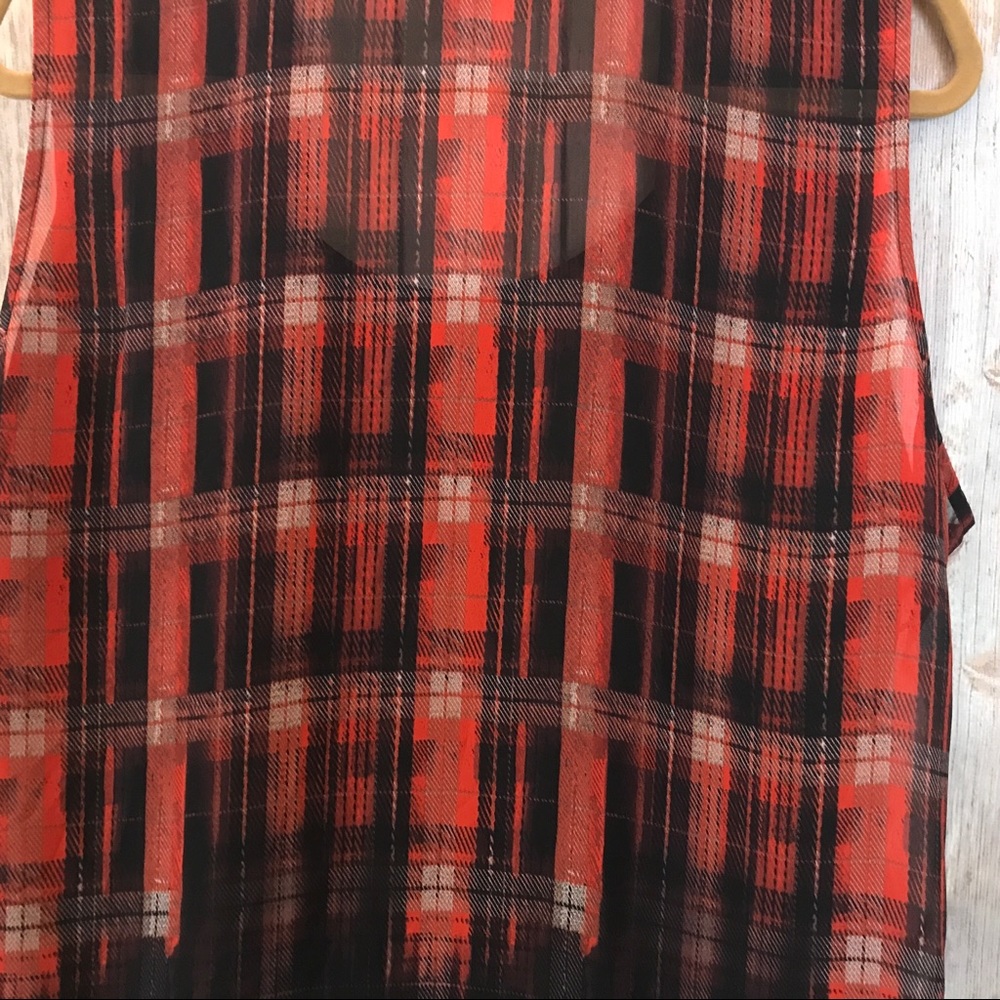 SOLD Vince Camuto Faux Wrap Plaid Blouse 2X - Picture 5 of 6